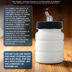 10 Pack TB-006, 2.7 oz Plastic Jar Bottles with 30 degree Down Angle Adaptor Lid Assembly, Dual-Action Siphon
