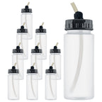10 Pack TB-008, 2.7oz Plastic Jar Bottles with 30° degrees Down Angle Adaptor Lid Assembly, Single-Action Siphon