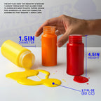 10 Pack TB-009, 3.4oz Plastic Jar Bottles with 30 Degrees Down Angle Adaptor Lid Assembly, Dual-Action Siphon