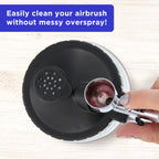 Deluxe 3-in-1 Airbrush Cleaning Pot with Holder; Cleans and Holds Air Brush, Color Palette Lid, Filters