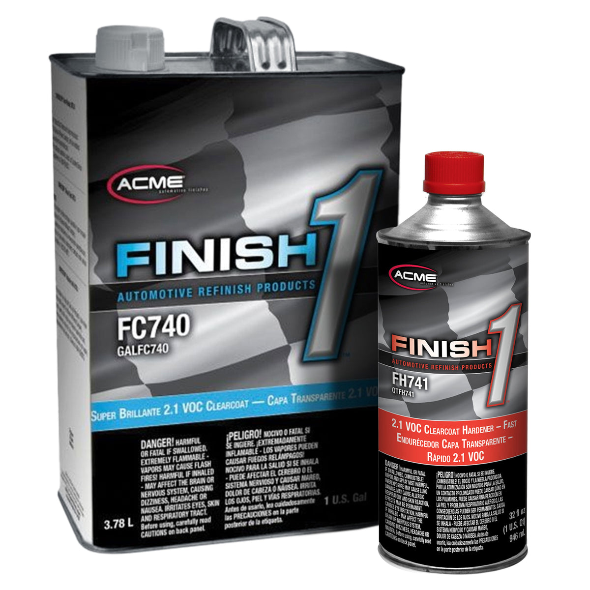 Finish 1 - Super Brillante 2.1 VOC Clearcoat with 2.1 VOC Clearcoat Hardener - Fast - Gallon Kit