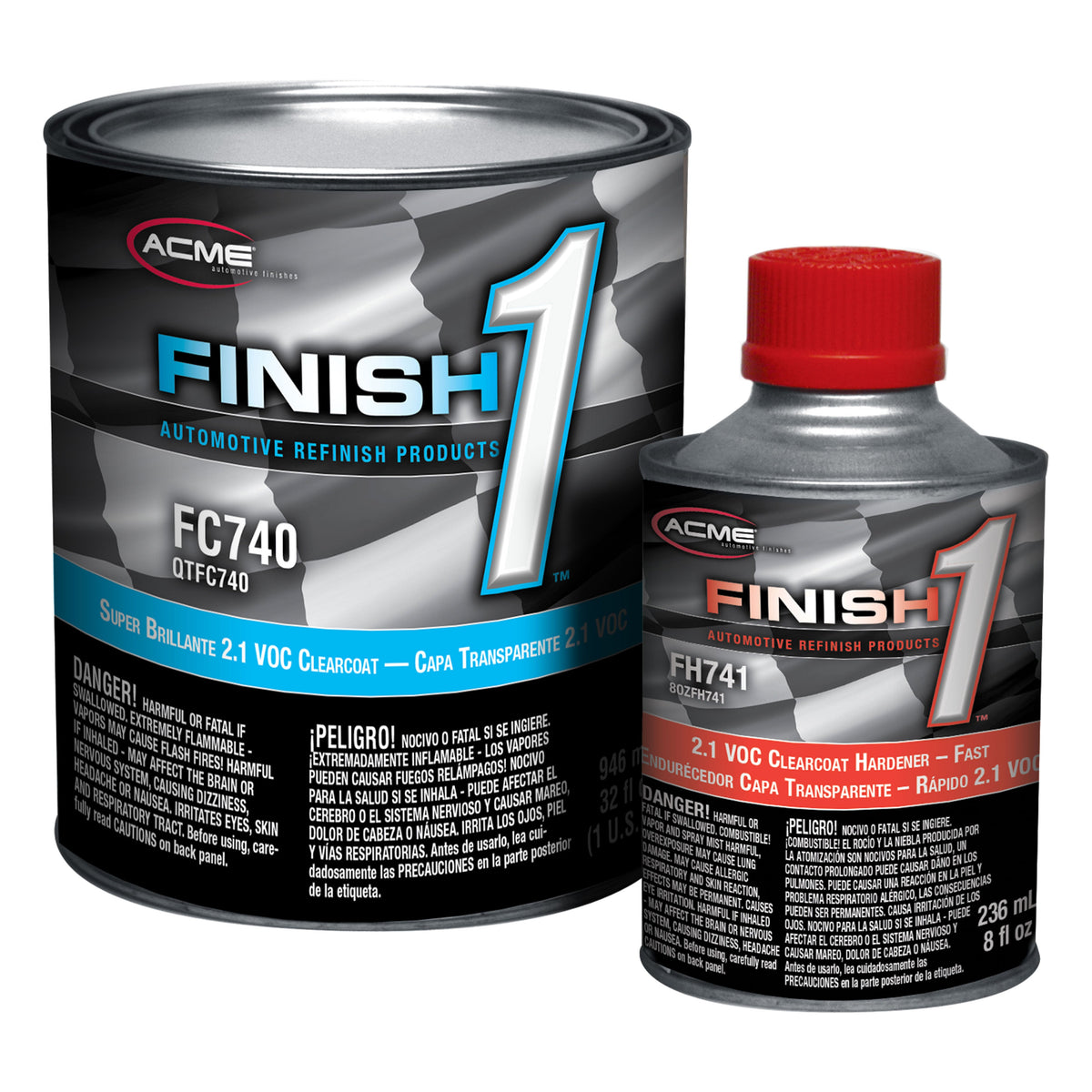 Finish 1 - Super Brillante 2.1 VOC Clearcoat with 2.1 VOC Clearcoat Hardener - Fast - Quart Kit