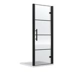 Cove 8mm Glass Recessed Hinged Shower Door - Matt Black