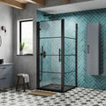 Cove 8mm Glass Recessed Hinged Shower Door - Matt Black