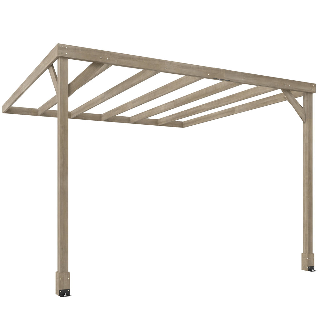 PerArbor 3 x 3 m Lean-To Wooden Pergola Kit, Light Brown