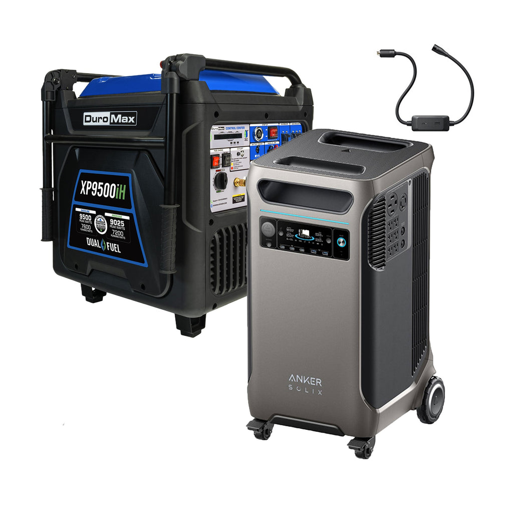 Duromax XP9500iH and Anker F3800Plus+240V Generator Adapter with Transfer Switch Bundle