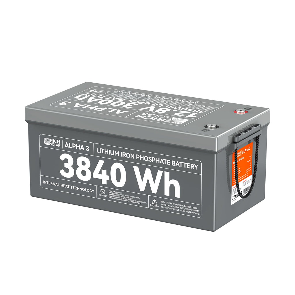 ALPHA 3 | 12V 300Ah LiFePO4 Battery | 12V Lithium Battery for RVs, Cabins, Off-Grid | 5,000 Lifetime Cycles | Internal Heat Technology | Bluetooth
