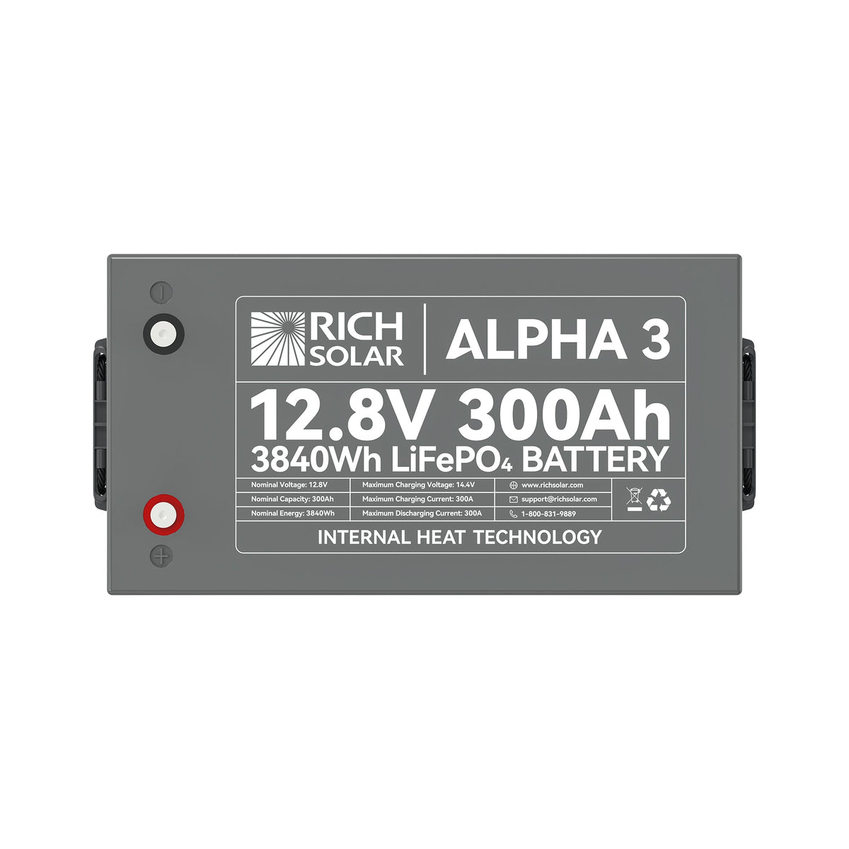 ALPHA 3 | 12V 300Ah LiFePO4 Battery | 12V Lithium Battery for RVs, Cabins, Off-Grid | 5,000 Lifetime Cycles | Internal Heat Technology | Bluetooth