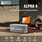 Rich Solar ALPHA 4 24V 100Ah LiFePO4 Battery w/ Internal Heating and Bluetooth