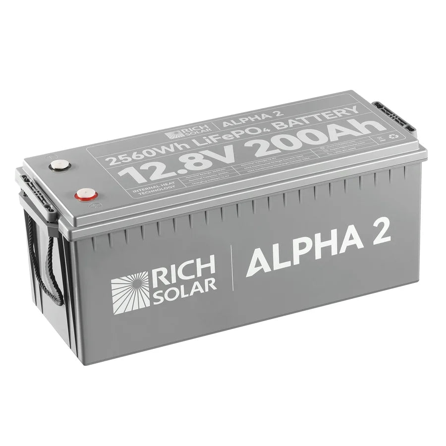 Rich Solar Alpha 2 12V 200Ah LiFePO4 Lithium Iron Phosphate Battery w/ Internal Heating and Bluetooth Function