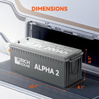 ALPHA 2 | 12V 200Ah LiFePO4 Battery | Powerful 12V Lithium Battery for RVs, Trailers, Vans, Boats, Off-Grid | 5,000 Lifetime Cycles | Bluetooth and Internal Heat Technology