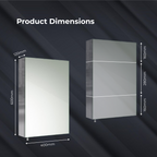 Porto 1 Door Non Illuminated Mirror Cabinet - 600mm x 400mm