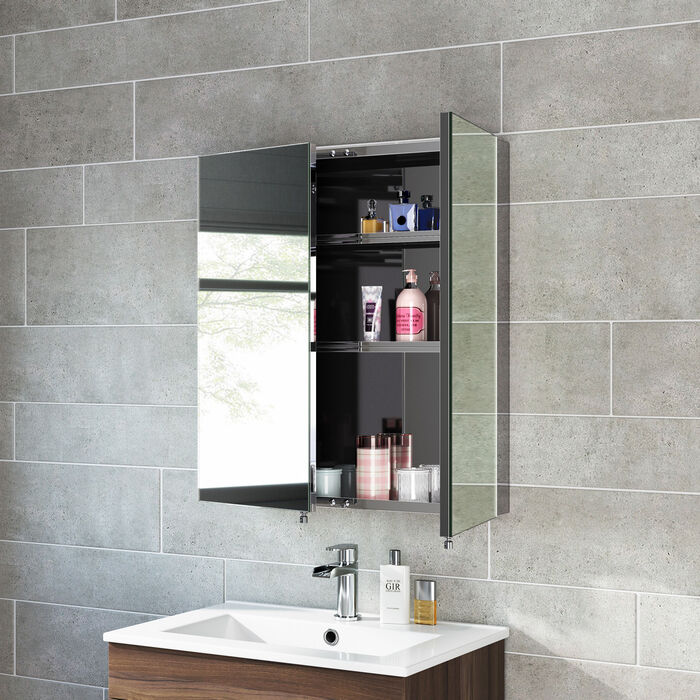Vienna 2 Door Non Illuminated Mirror Cabinet - 670mm x 600mm