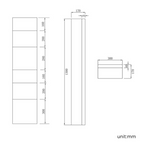 Bergen 2 Door Non Illuminated Tall Mirror Cabinet - 1300mm x 300mm