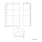 Storvue 2 Door Corner Non Illuminated Mirror Cabinet - 780mm x 450mm