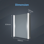 Revere LED Illuminated Mirror Cabinet - 654mm x 500mm