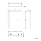 Revere LED Illuminated Mirror Cabinet - 654mm x 500mm