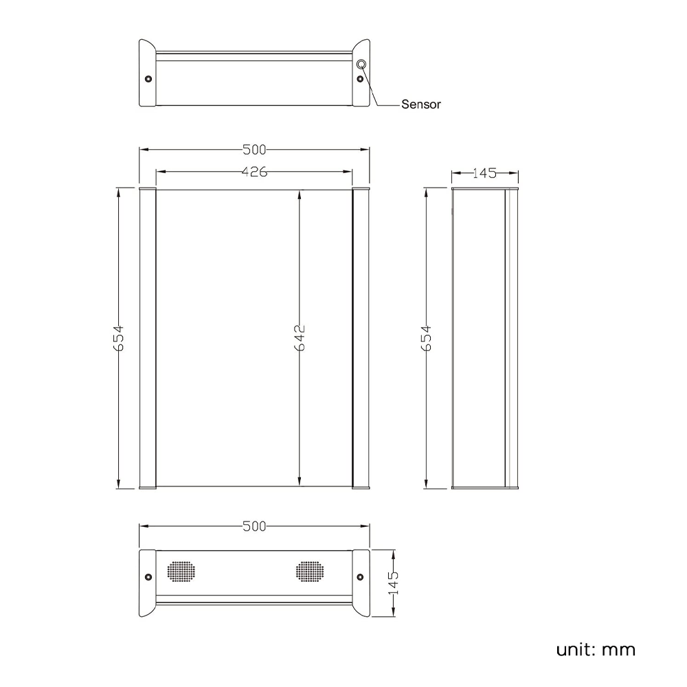 Revere LED Illuminated Mirror Cabinet - 654mm x 500mm