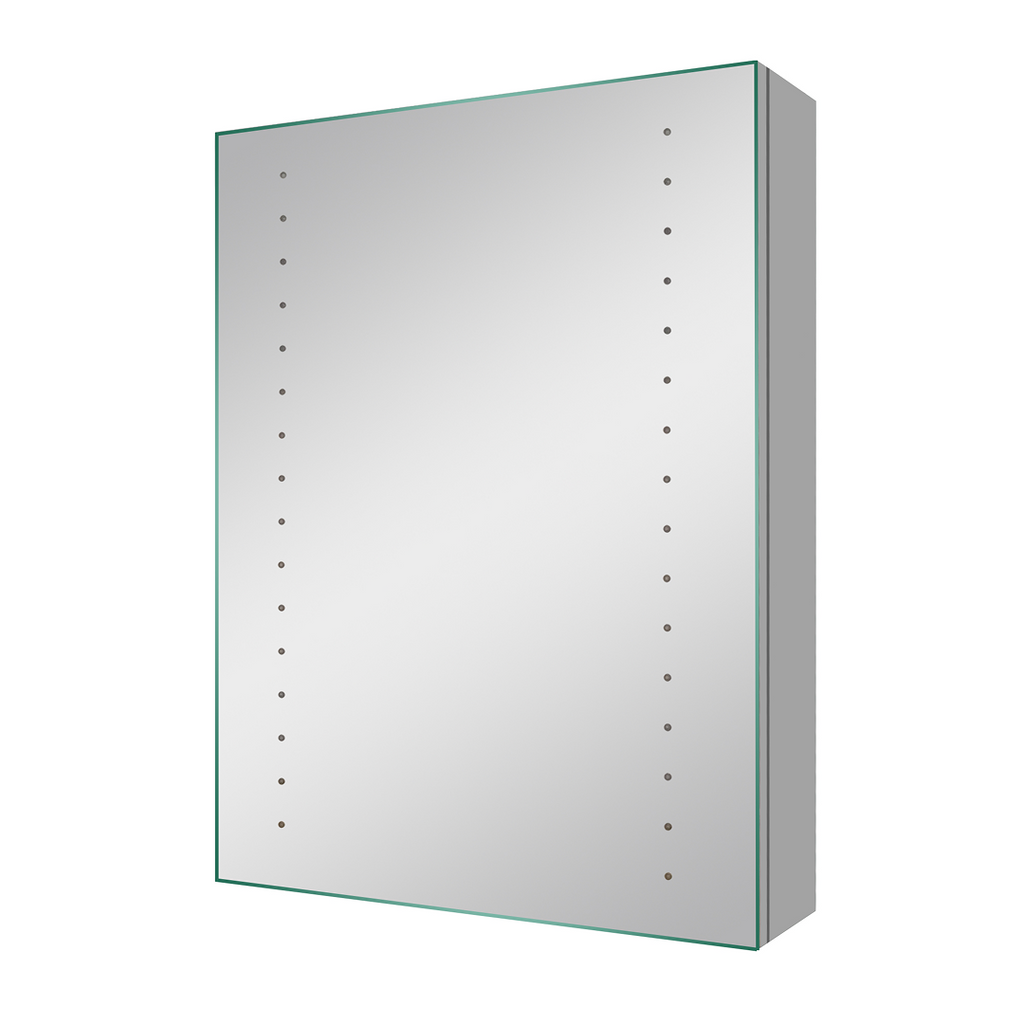 Lunar 1 Door Rectangular Illuminated Mirror Cabinet - 600mm x 450mm