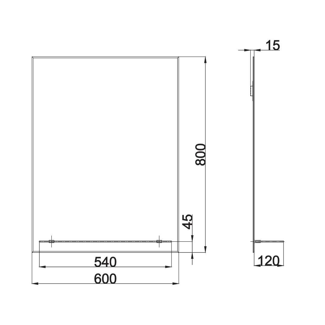 Aria Frameless Designer Non Illuminated Mirror