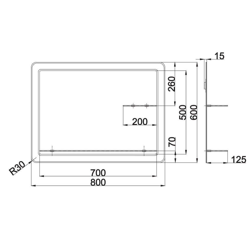 Aria Frameless Designer Non Illuminated Mirror