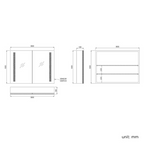 Astrid  2 Door LED Illuminated Mirror Cabinet - 800mm x 600mm