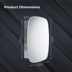 Copenhagen 1 Door Oval Non Illuminated Mirror Cabinet - 600mm x 450mm