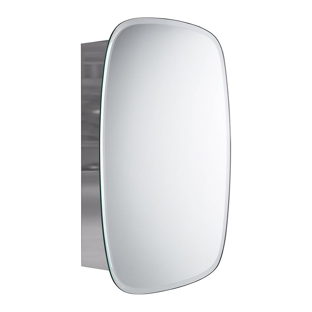Copenhagen 1 Door Oval Non Illuminated Mirror Cabinet - 600mm x 450mm