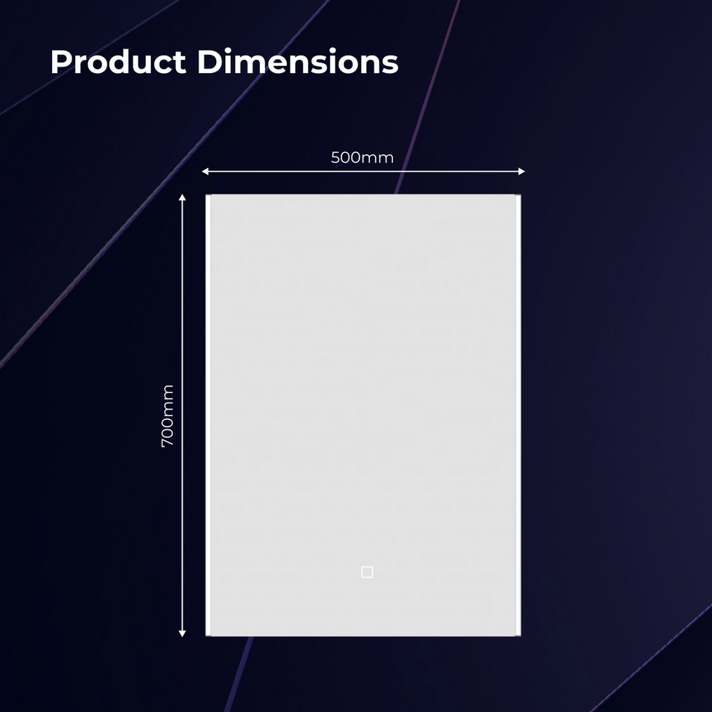 Glowvia Touch Sensor LED Illuminated Mirror - 500mm x 700mm