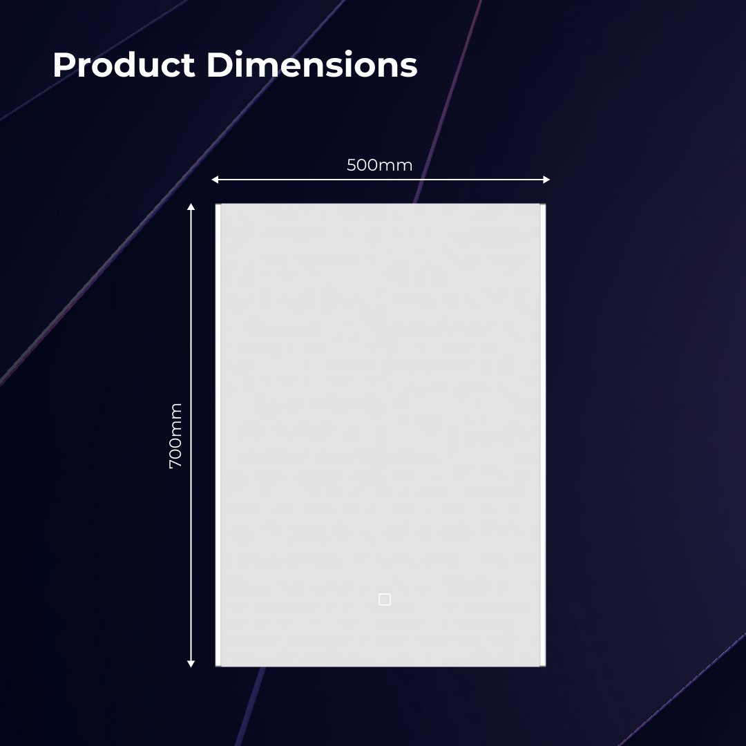 Glowvia Touch Sensor LED Illuminated Mirror - 500mm x 700mm