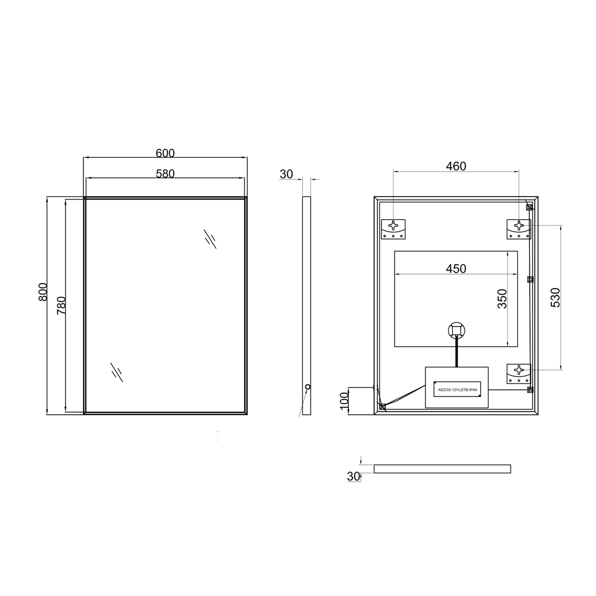 Spectra Touchless Sensor LED Illuminated Mirror with Demister