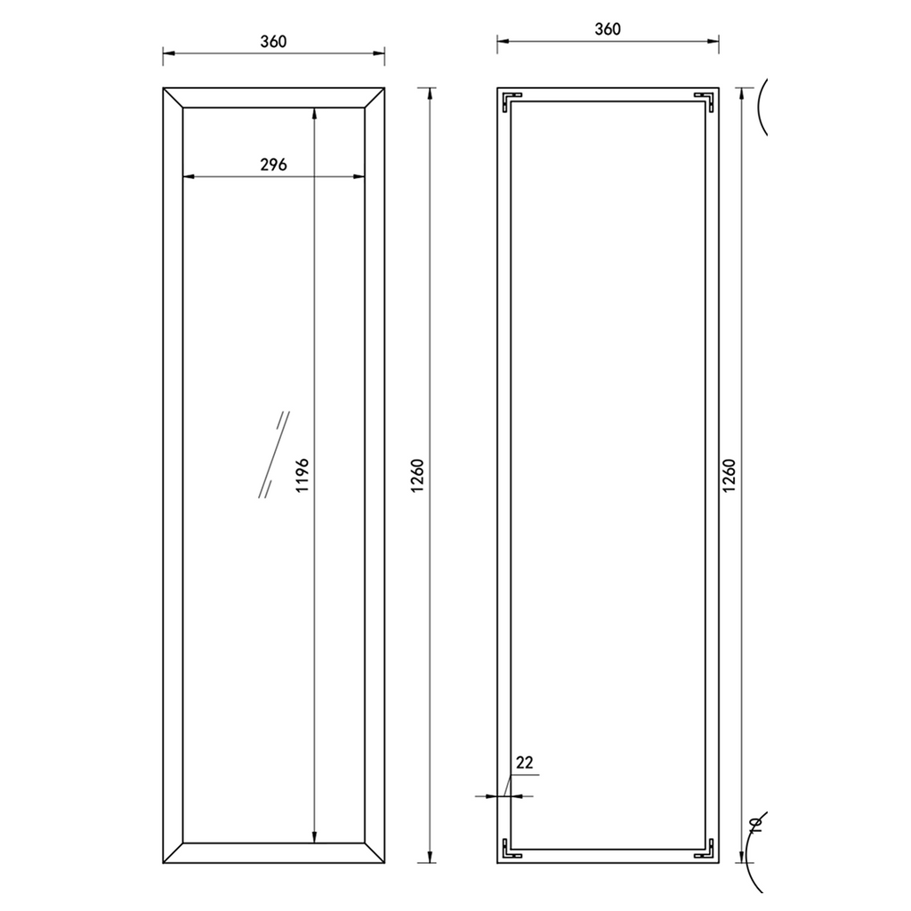 Brillia Framed Bevelled Non Illuminated Mirror