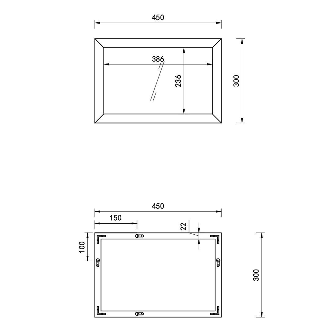 Brillia Framed Bevelled Non Illuminated Mirror