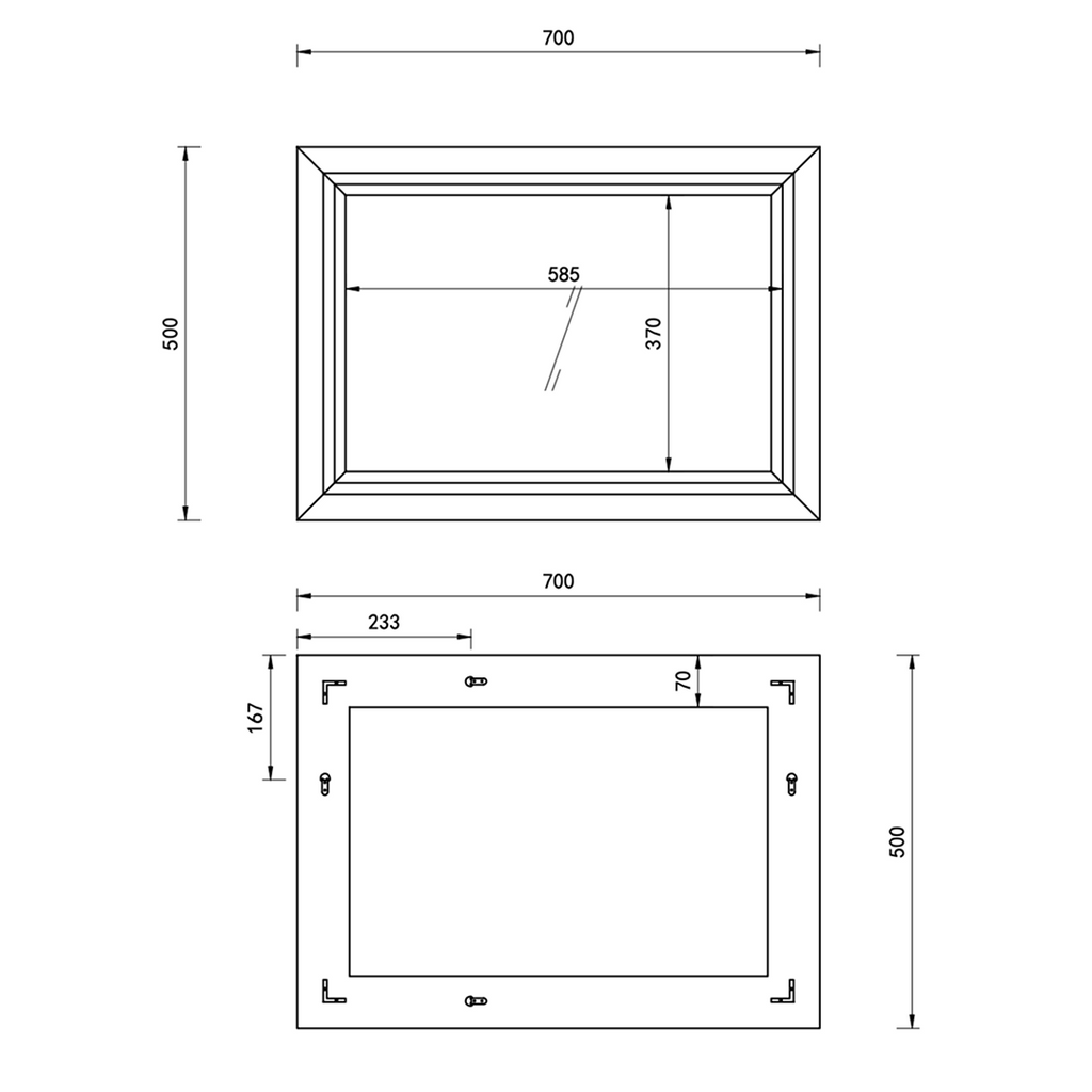 Mirana Framed Non Illuminated Mirror - Copper