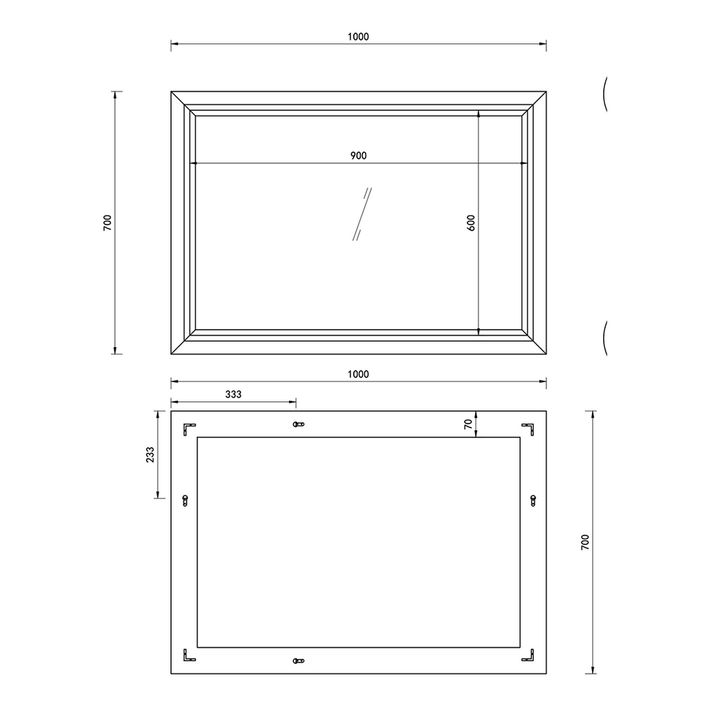 Mirana Framed Non Illuminated Mirror - Copper