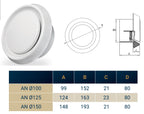 White ABS Extract Ceiling Valve 150mm