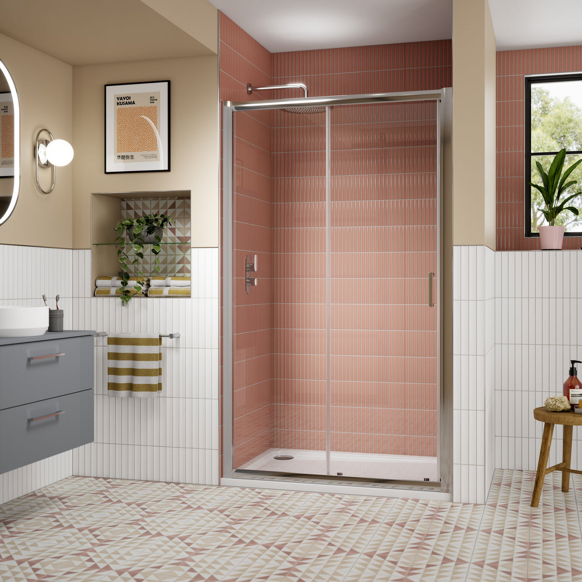 Forge 8mm Glass Recessed Sliding Shower Door