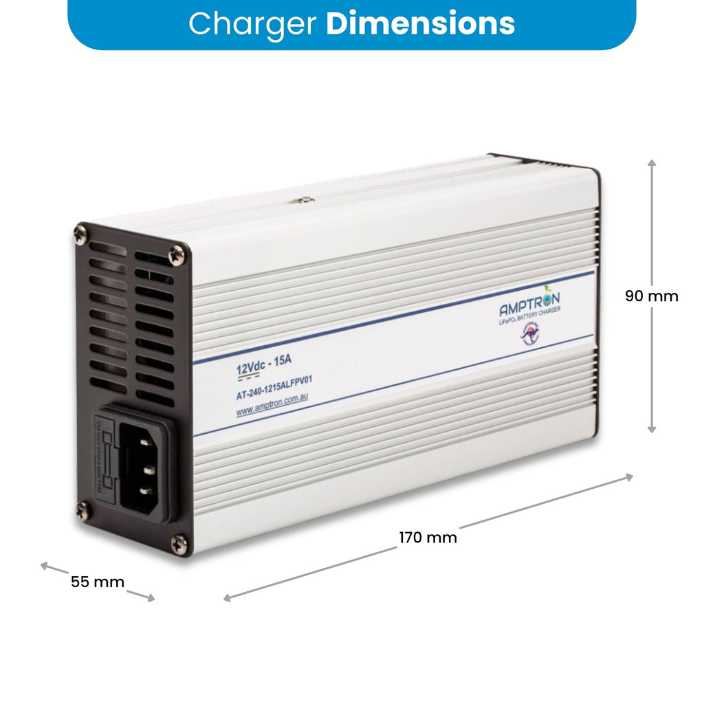 Amptron 12V 15A AC-DC Lithium LiFePO4 Battery Charger
