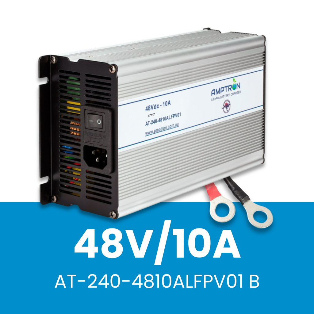 Amptron 48V 10A AC-DC Lithium LiFePO4 Battery Charger