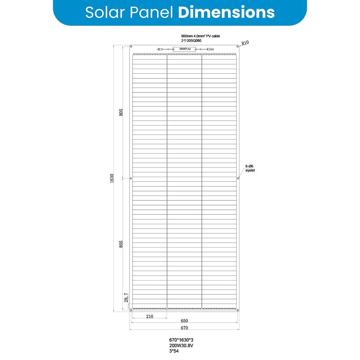 200W Semi-Flexible Perc-Shingled Solar Panel with ETFE Coating for Boats, 4WD & Mobility Vehicles