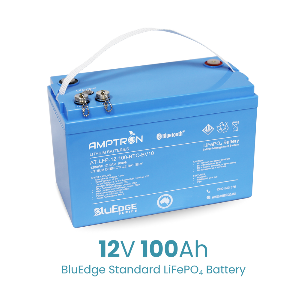 Amptron BluEdge 12V 100Ah Smart Lithium LiFePO4 Battery 1,280Wh