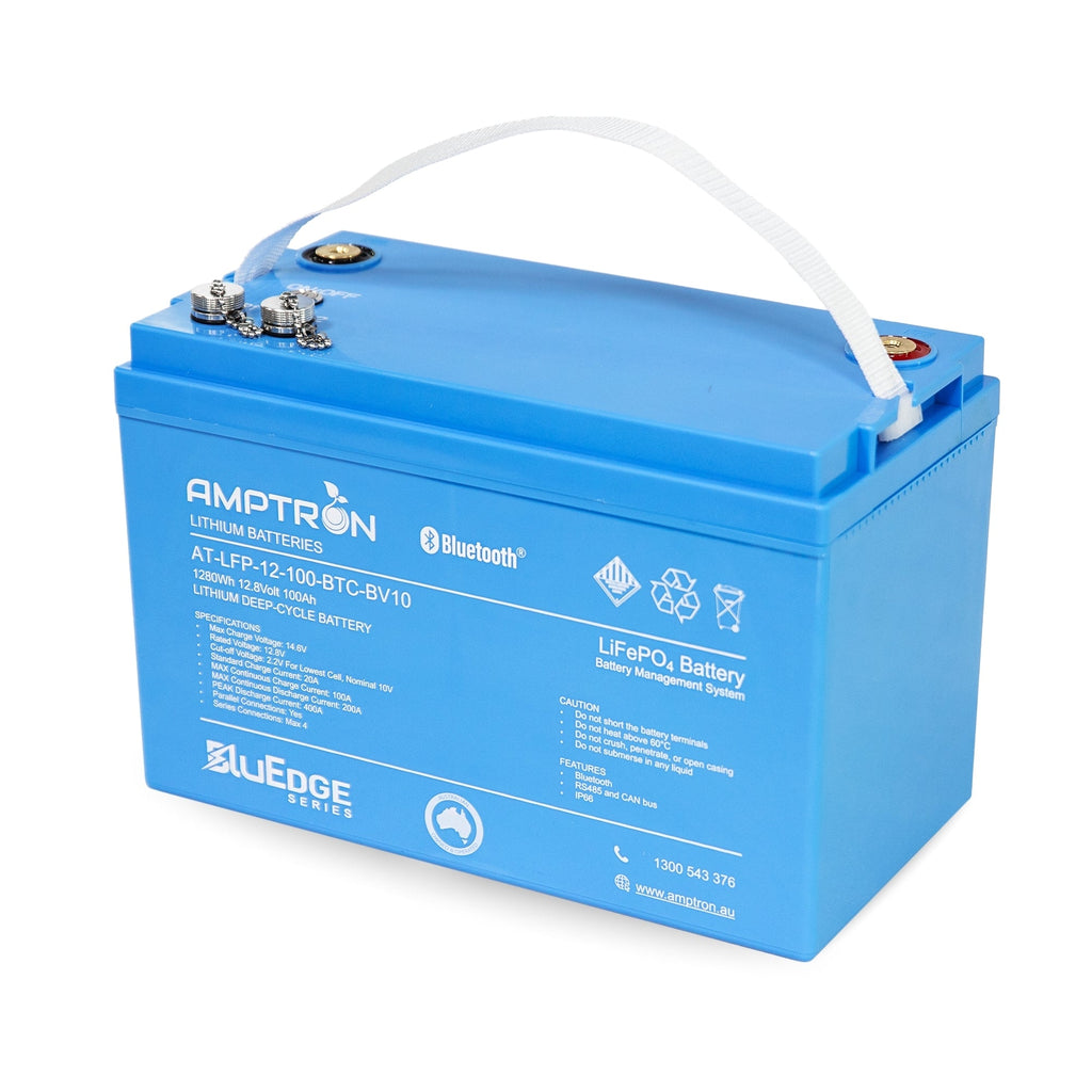 Amptron BluEdge 12V 100Ah Smart Lithium LiFePO4 Battery 1,280Wh