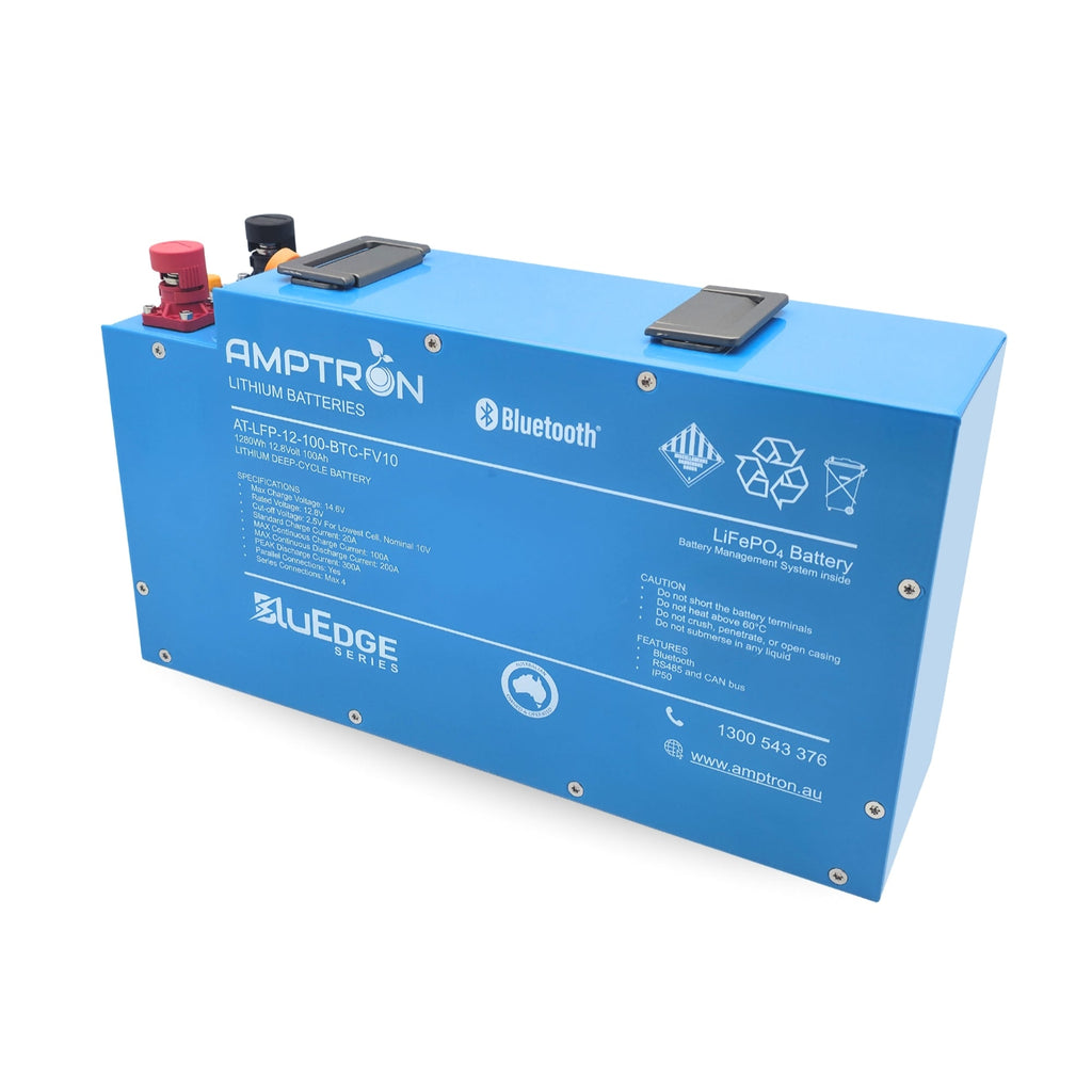 Amptron BluEdge 12V 100Ah Slimline Lithium LiFePO4 Battery 1,280Wh