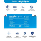 Amptron BluEdge 12V 105Ah Lithium LiFePO4 Aluminium Blade Battery 1,344Wh
