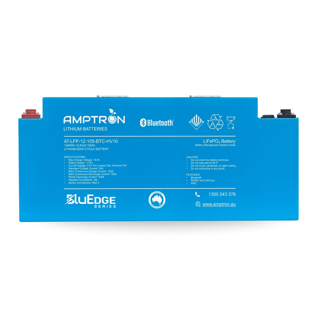 Amptron BluEdge 12V 105Ah Lithium LiFePO4 Aluminium Blade Battery 1,344Wh
