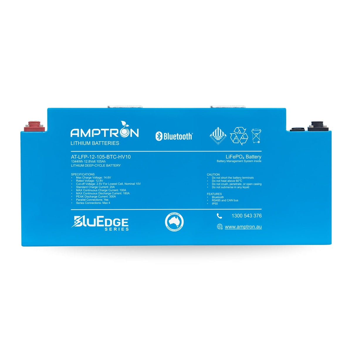 Amptron BluEdge 12V 105Ah Lithium LiFePO4 Aluminium Blade Battery 1,344Wh