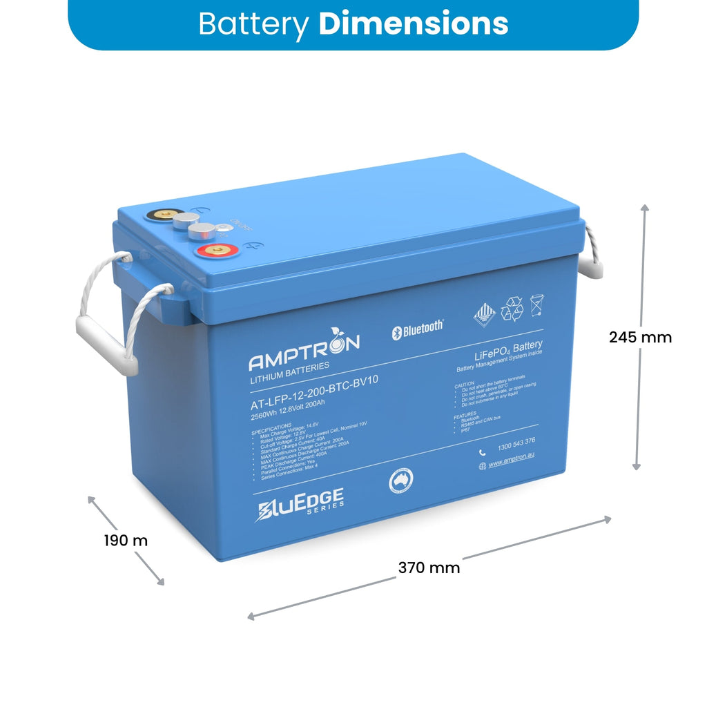 Amptron BluEdge 12V 200Ah Smart Lithium LFP Battery