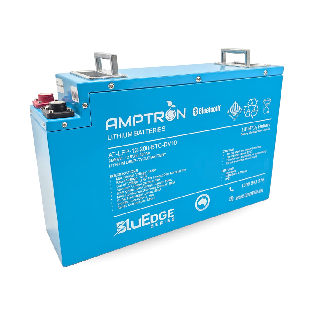 Amptron BluEdge 12V 200Ah Smart Slimline Battery in Aluminium Case