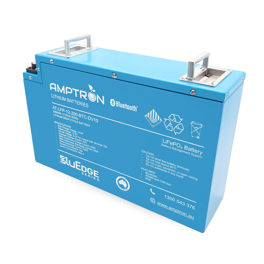 Amptron BluEdge 12V 200Ah Smart Slimline Battery in Aluminium Case