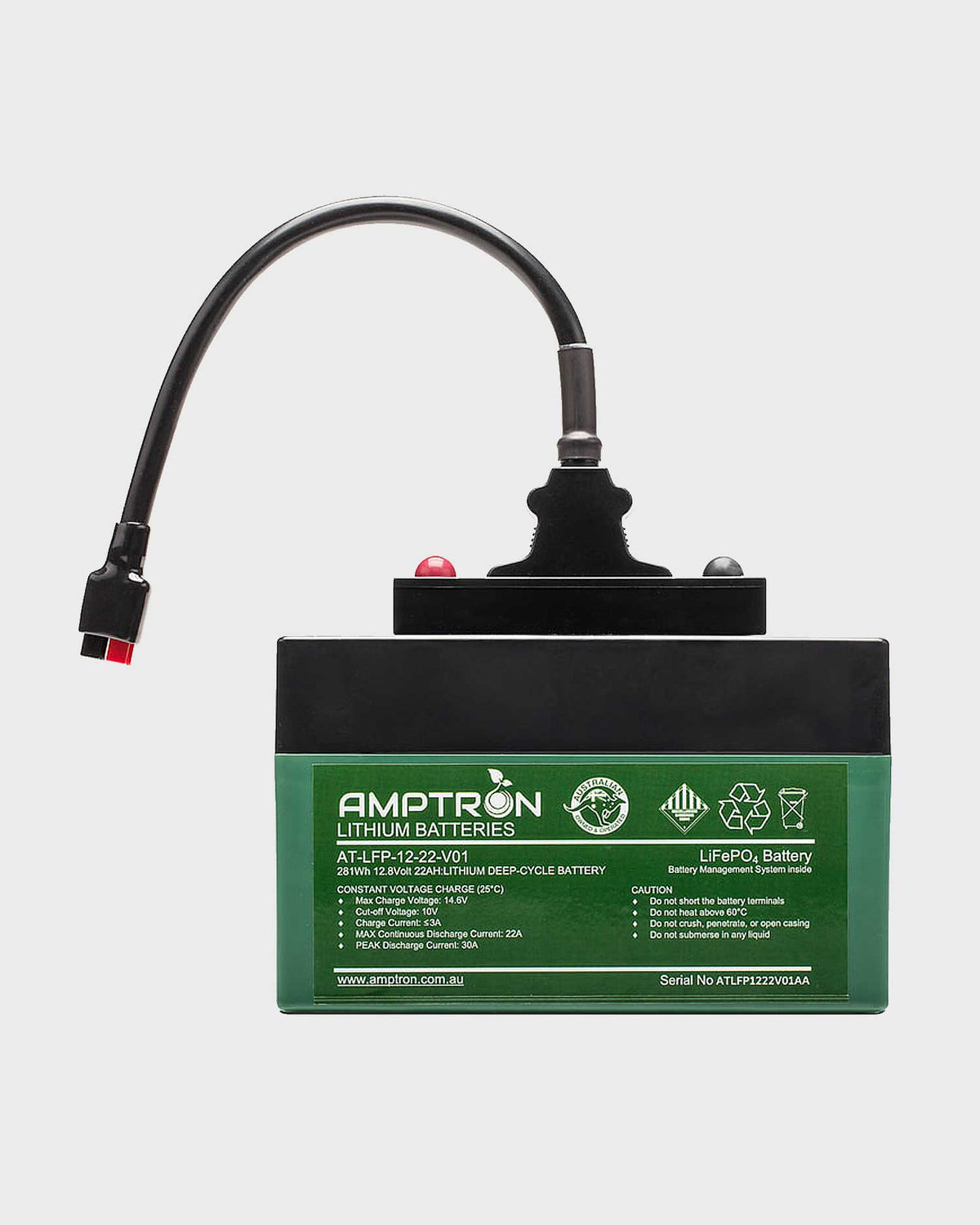 Amptron 12V 22Ah LiFePO4 Battery and Charger Combo Kit